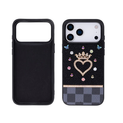 Vissel Heart Crystal Luxury Case For I Phone 17 Pro Max