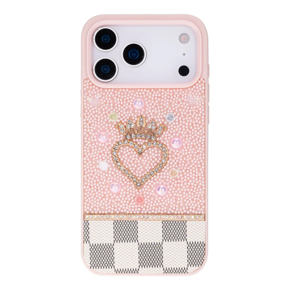 Vissel Heart Crystal Luxury Case For I Phone 17 Pro