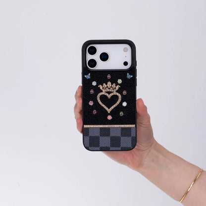 Vissel Heart Crystal Luxury Case For I Phone 17 Pro