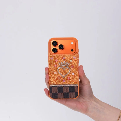 Vissel Heart Crystal Luxury Case For I Phone 17 Pro Max