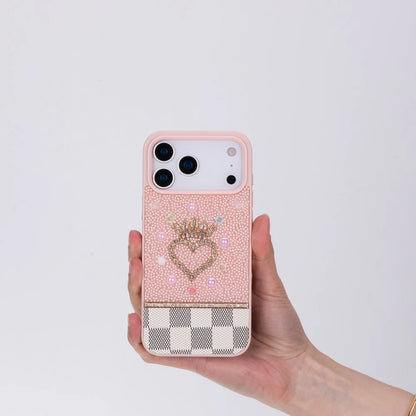 Vissel Heart Crystal Luxury Case For I Phone 17 Pro Max