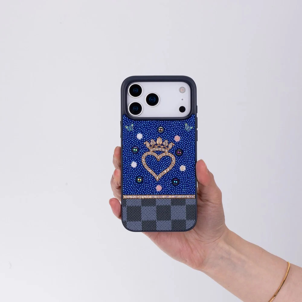 Vissel Heart Crystal Luxury Case For I Phone 17 Pro Max