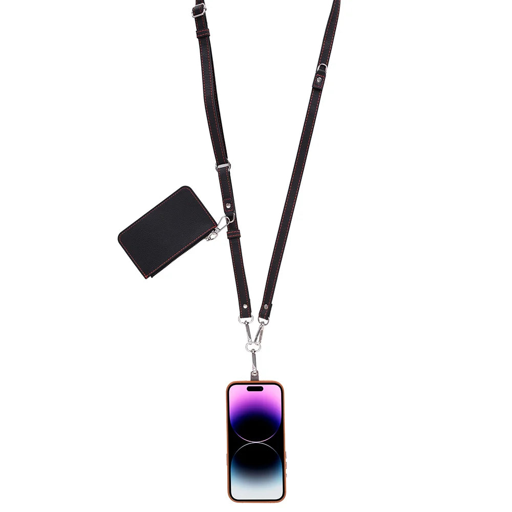 Flex Go Pu Leather Phone Strap & Wallet Set – Clip On Flex