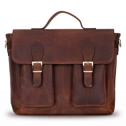 Olympus Leather Business Briefcase / Laptop Case