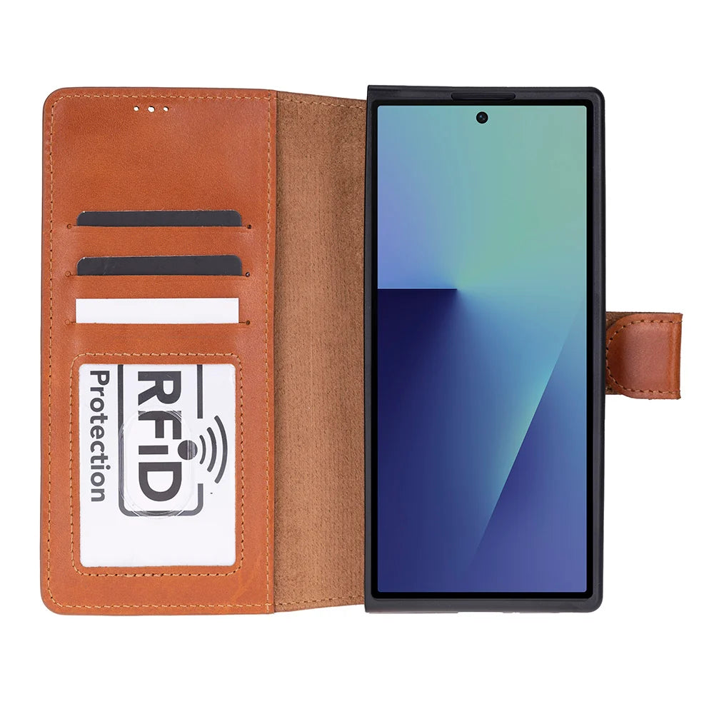 Wallet Id Leather Samsung Galaxy Z Fold 7 Folio Case