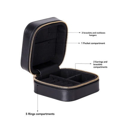 Amanda Leather Jewelry Box, Medium