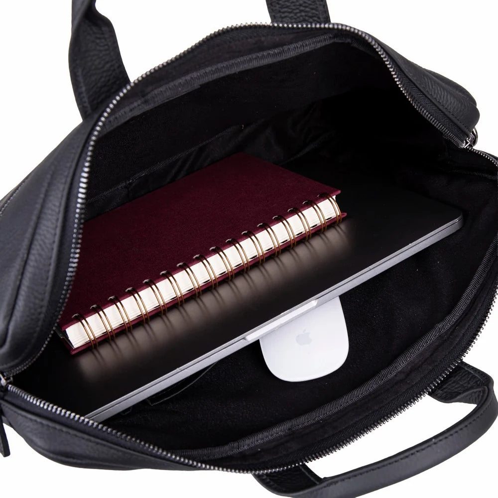 Truro Leather Business Briefcase / Laptop Case 14" With Suitcase