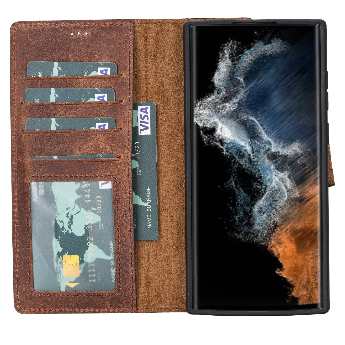 Magic Samsung Galaxy S23 Ultra Leather Detachable Wallet Case