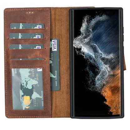 Magic Samsung Galaxy S23 Ultra Leather Detachable Wallet Case
