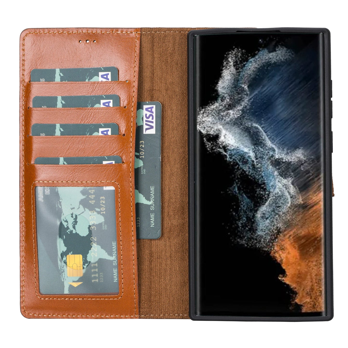 Magic Samsung Galaxy S23 Ultra Leather Detachable Wallet Case