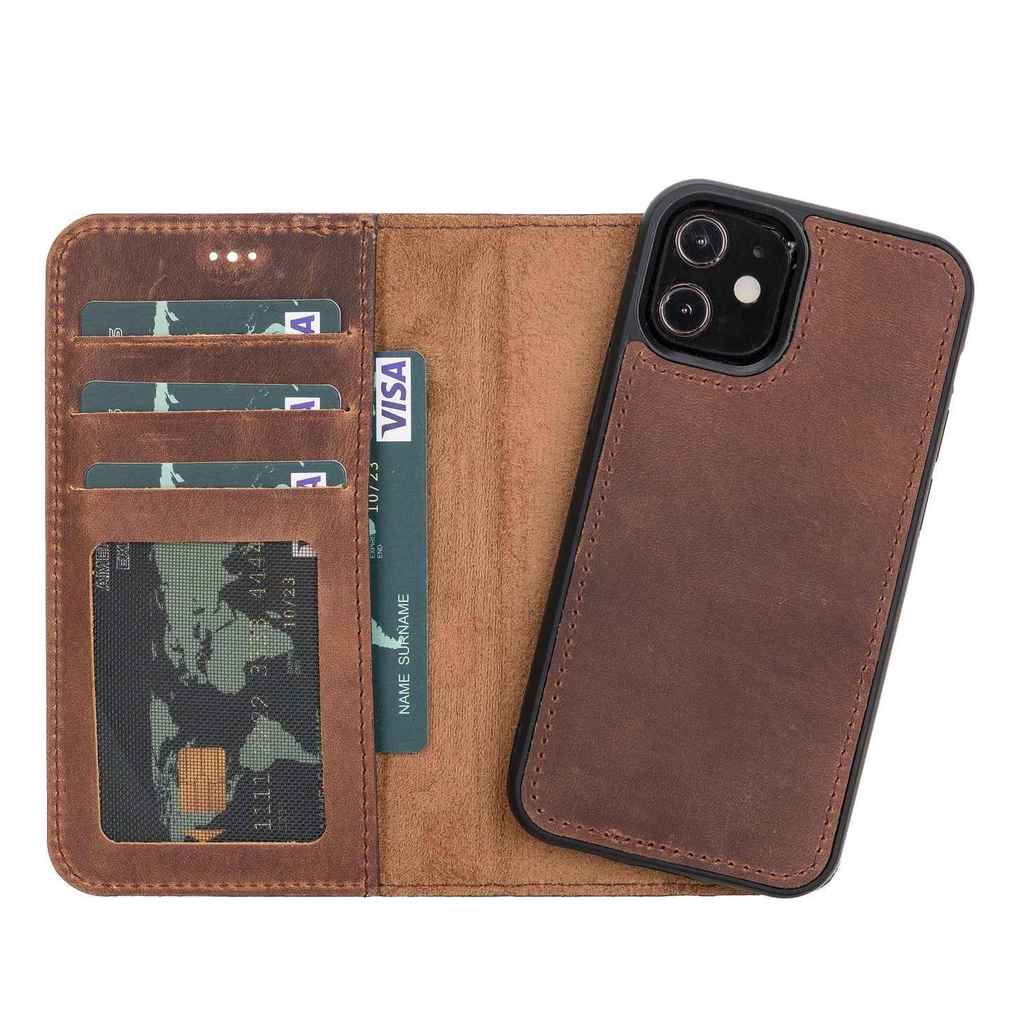 Liluri I Phone 12 Mini Detachable Leather Wallet Case