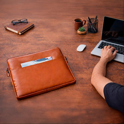 Leeds Slim Leather Laptop / Tablet Sleeve
