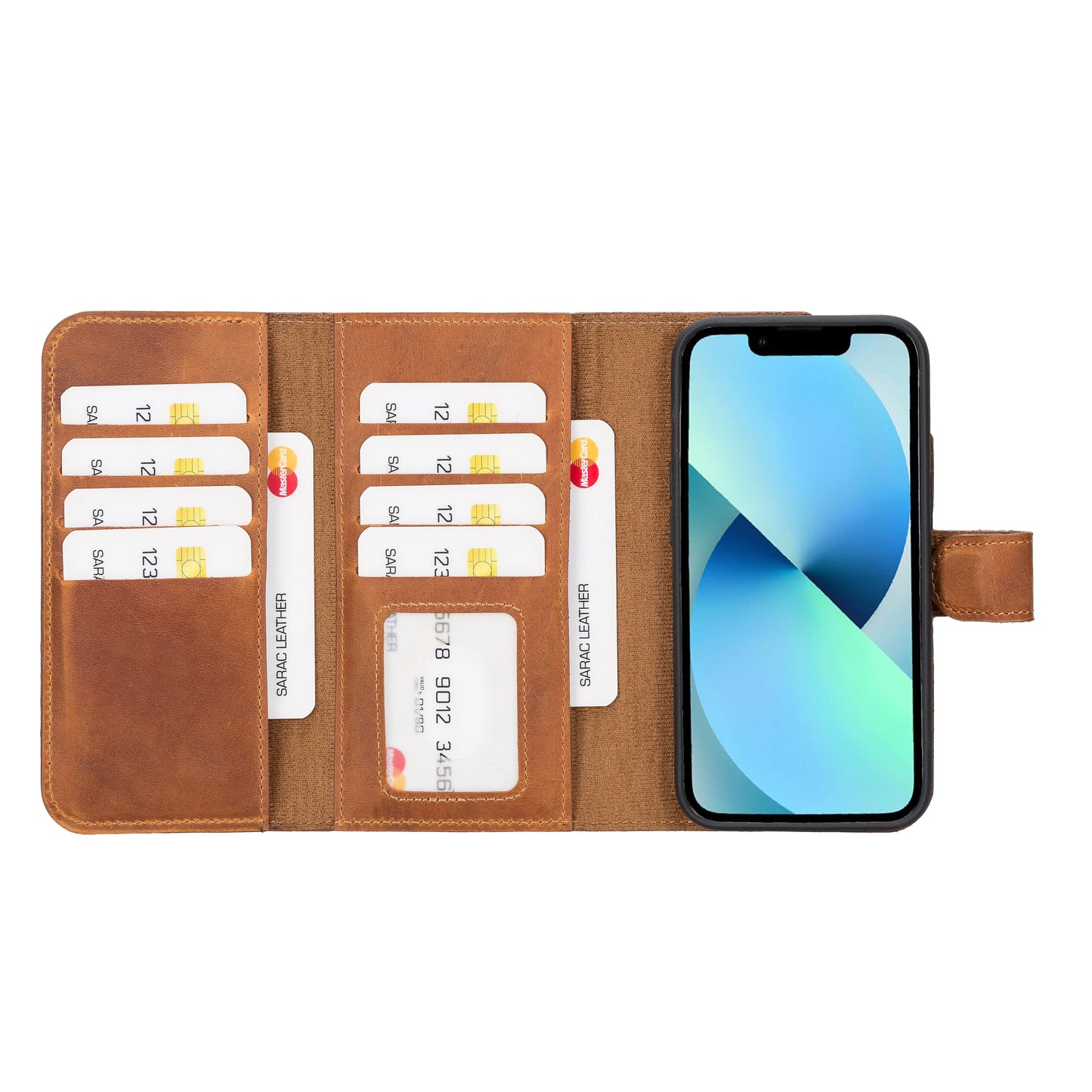 Santa I Phone 14 Leather Detachable Wallet Case