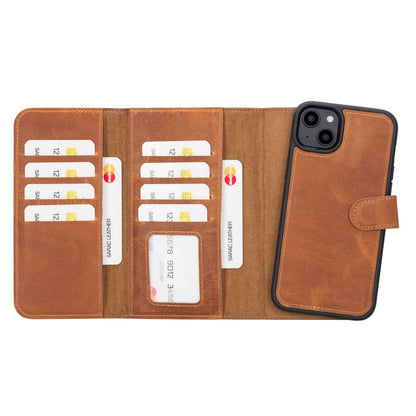 Santa I Phone 14 Plus Leather Detachable Wallet Case