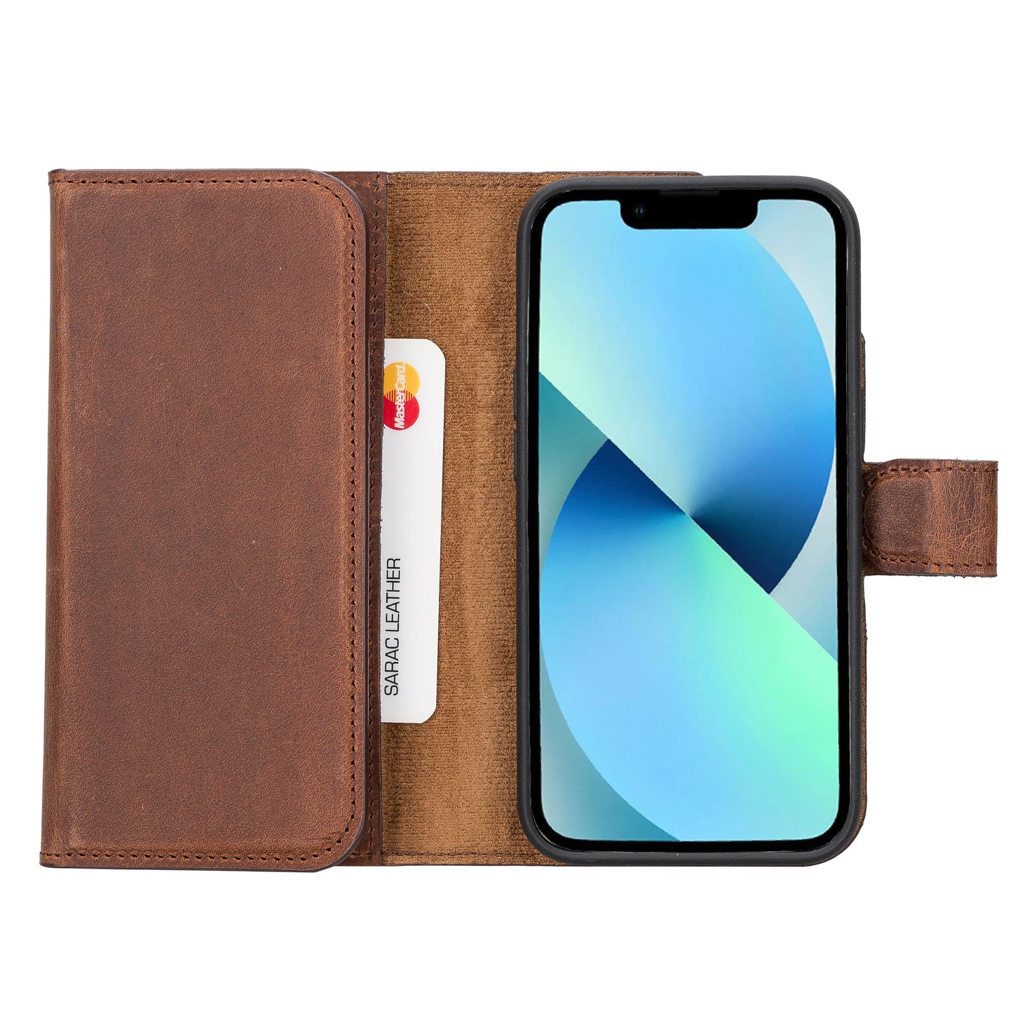 Santa I Phone 14 Leather Detachable Wallet Case