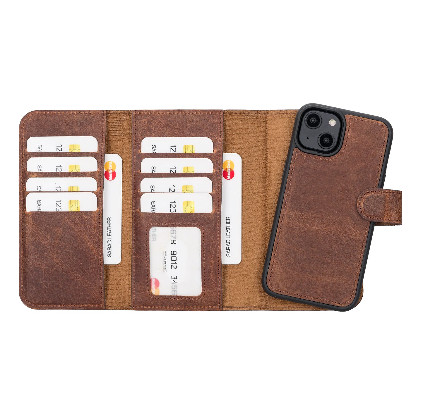 Santa I Phone 14 Leather Detachable Wallet Case