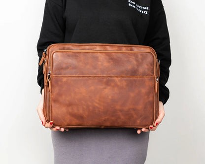 Leeds Slim Leather Laptop / Tablet Sleeve
