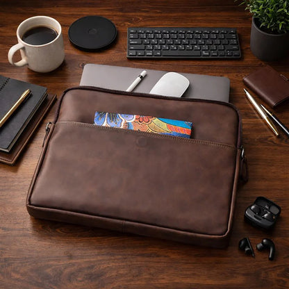 Leeds Slim Leather Laptop / Tablet Sleeve