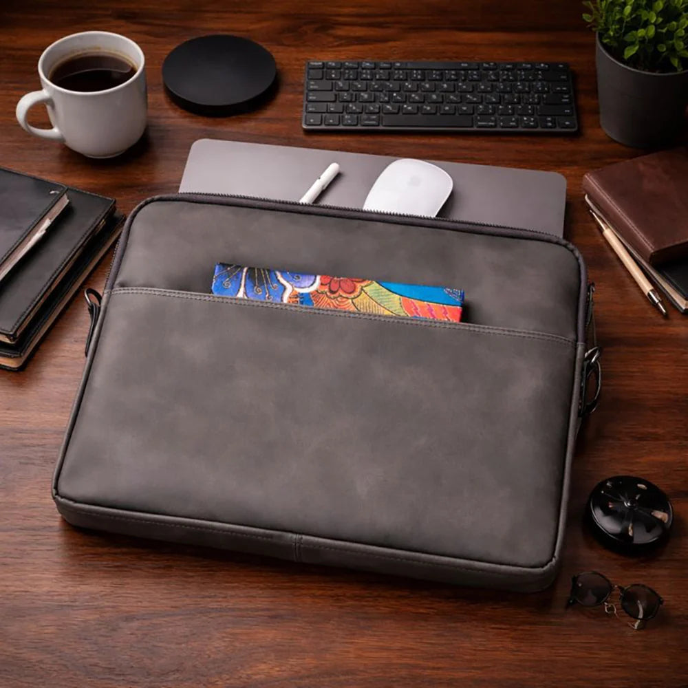 Leeds Slim Leather Laptop / Tablet Sleeve