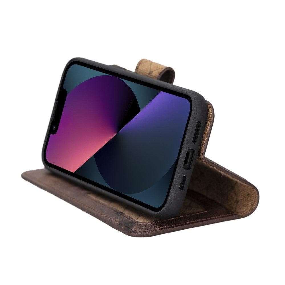 Magic I Phone 14 Plus Darker Color Leather Detachable Wallet Case