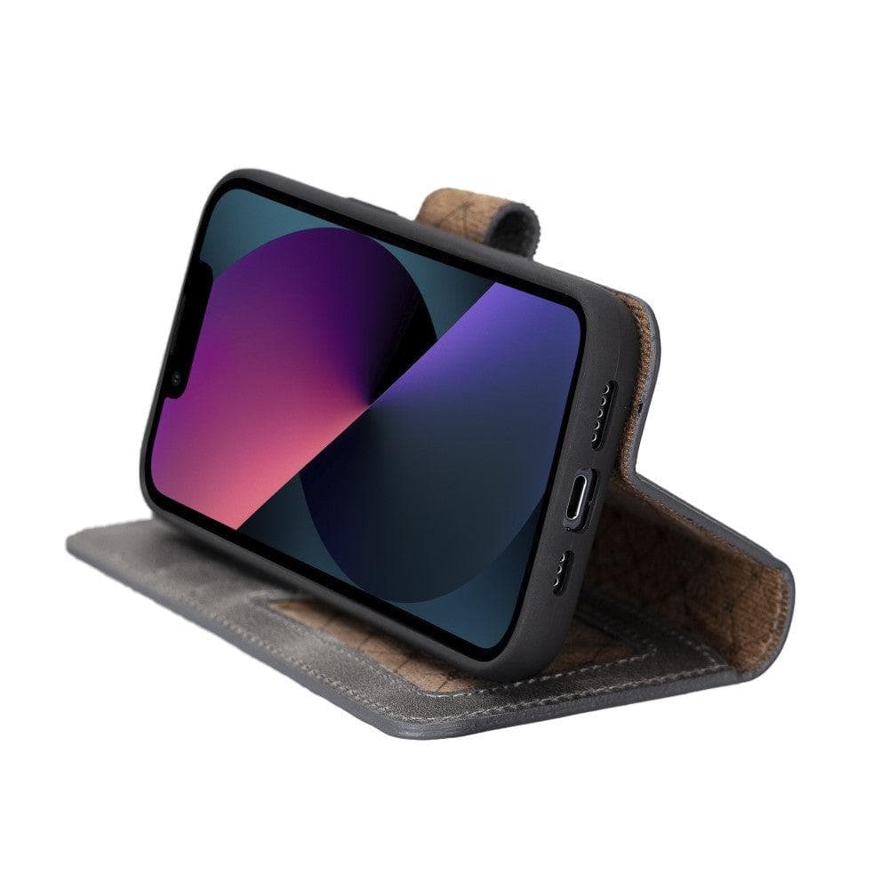 Magic I Phone 14 Darker Color Leather Detachable Wallet Case