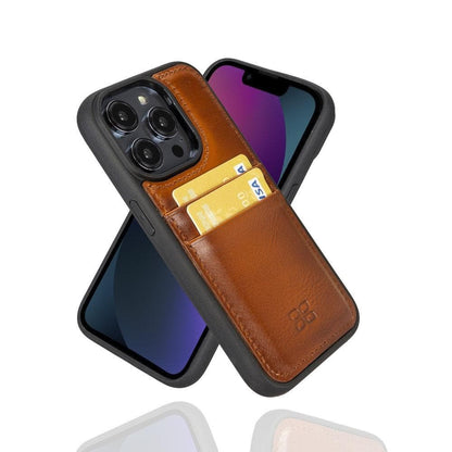 Bouletta Apple iPhone 14 Series Leather Back Cover with Card Holder iPhone 14 Pro Max / Tan