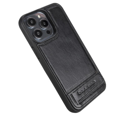 Bouletta Apple iPhone 14 Series Leather Back Cover with Stand