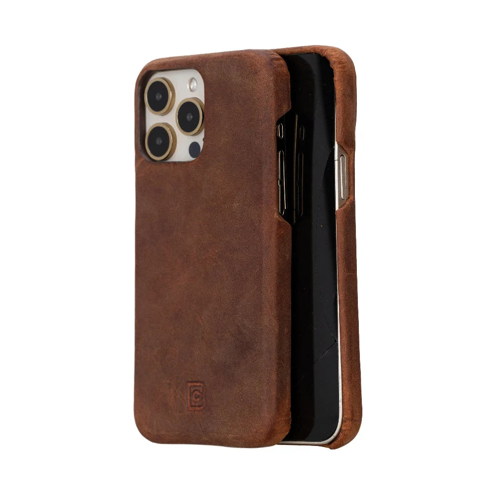 Bouletta Apple iPhone 15 Series Full Leather Coating Back Cover iPhone 15 Pro Max / Antic Brown