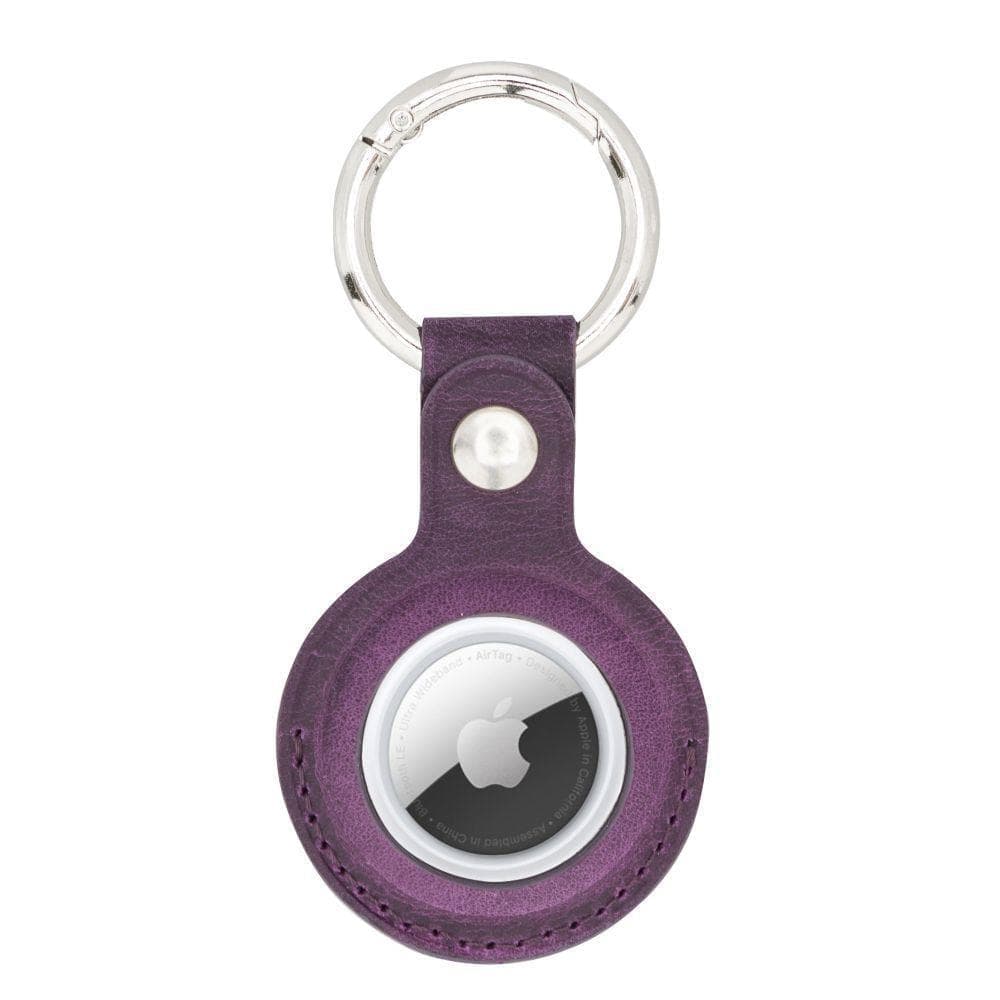 Bouletta Arta Genuine Leather Keychain for Apple Airtag Crazy Purple