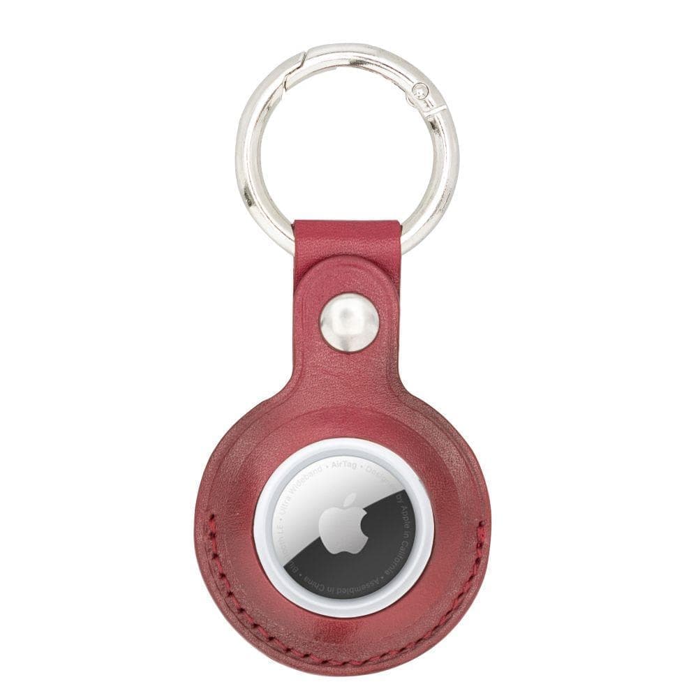Bouletta Arta Genuine Leather Keychain for Apple Airtag Vegetal Burnished Red