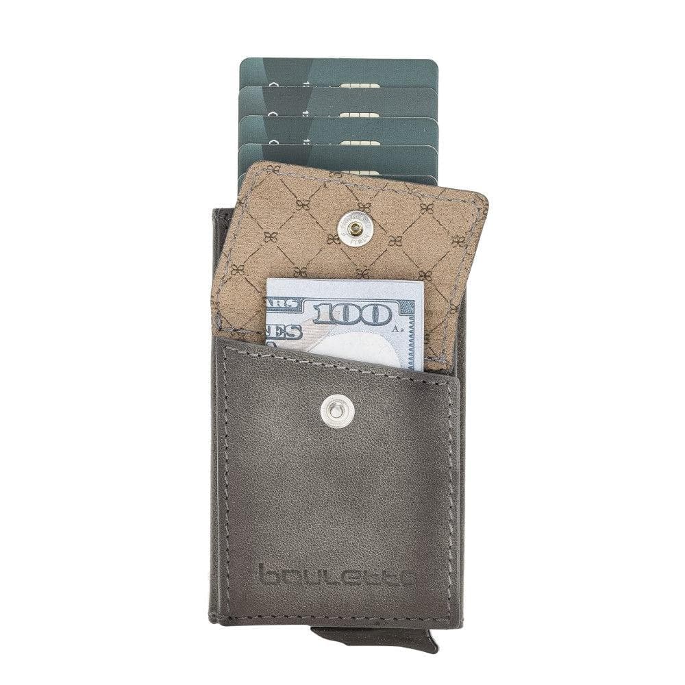 Bouletta Austin Leather Mechanical Coin Card Holder