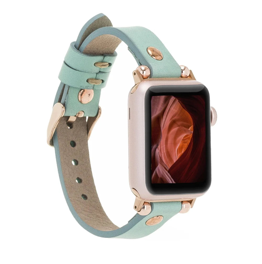 Leather Apple Watch Bands - Ferro Rose Gold Trok Style