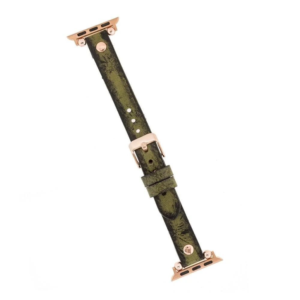 Leather Apple Watch Bands - Ferro Rose Gold Trok Style