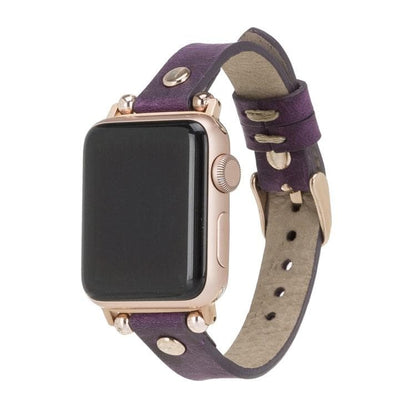 Leather Apple Watch Bands - Ferro Rose Gold Trok Style G7