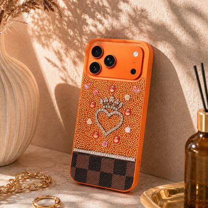 Vissel Heart Crystal Luxury Case For I Phone 17 Pro Max