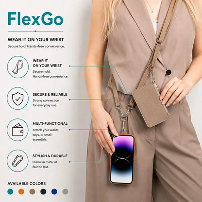 Flex Go Pu Leather Phone Strap & Wallet Set – Clip On Flex