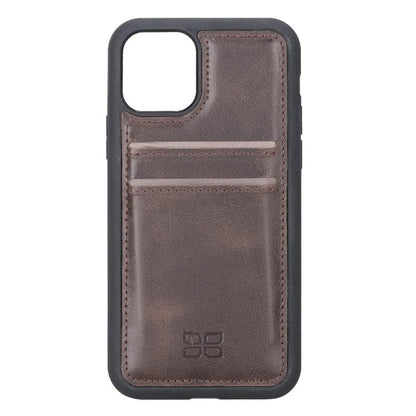 Bouletta Flexible Leather Back Cover With Card Holder for iPhone 11 Series