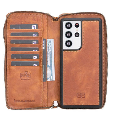 Bouletta Detachable Leather Zipper Wallet Cases for Samsung Galaxy S21 Series