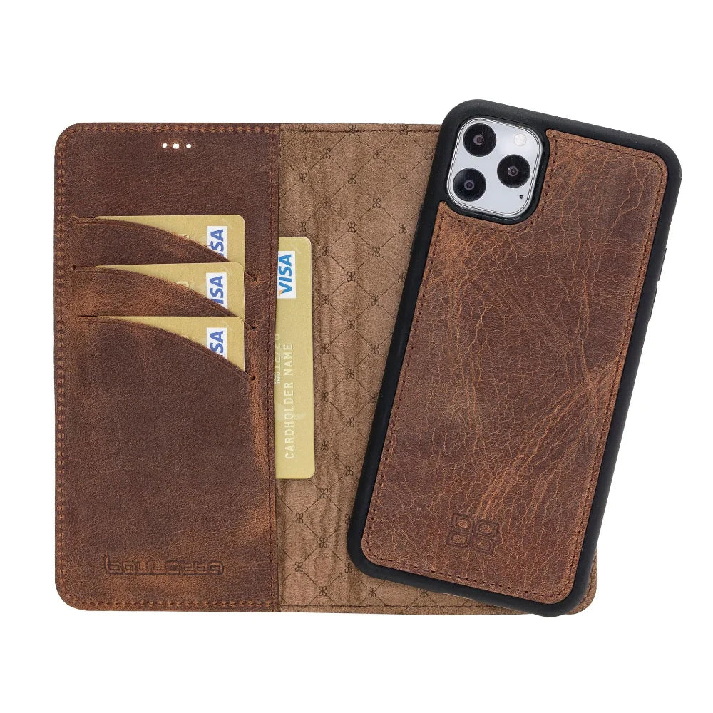 Bouletta Magnetic Detachable Leather Phone Case for Apple iPhone 11 Series iPhone 11 Pro Max / Antic Brown
