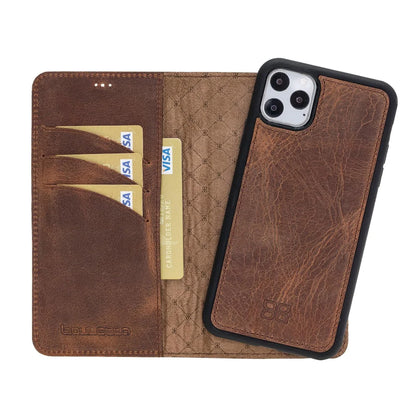 Bouletta Magnetic Detachable Leather Phone Case for Apple iPhone 11 Series iPhone 11 Pro Max / Antic Brown