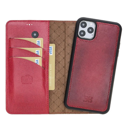 Bouletta Magnetic Detachable Leather Phone Case for Apple iPhone 11 Series iPhone 11 Pro Max / Red
