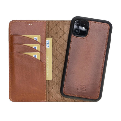 Bouletta Magnetic Detachable Leather Phone Case for Apple iPhone 11 Series iPhone 11 / Tan