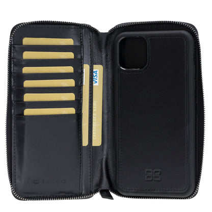 Bouletta Pouch Magnetic Detachable Leather Wallet Case For Apple iPhone 11 Series İPhone 6.1" / Black